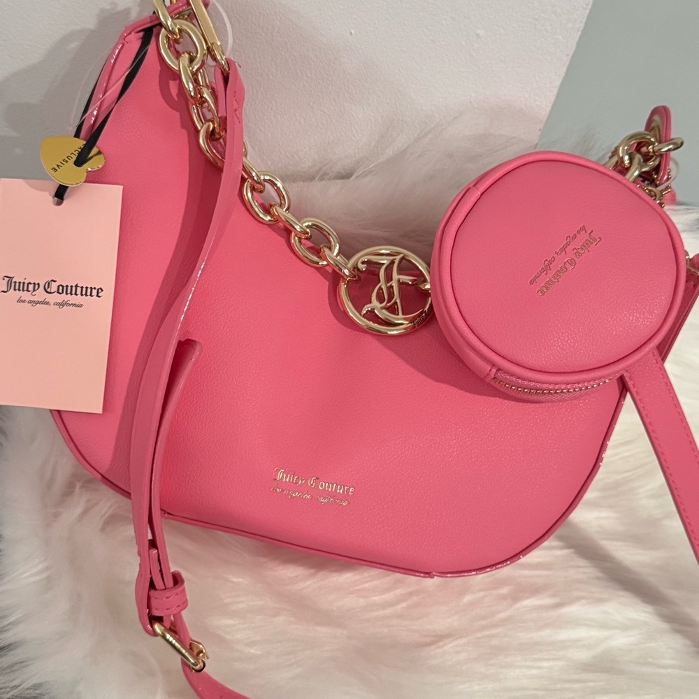 Juicy Couture Pink Hold Up Hobo Bag
